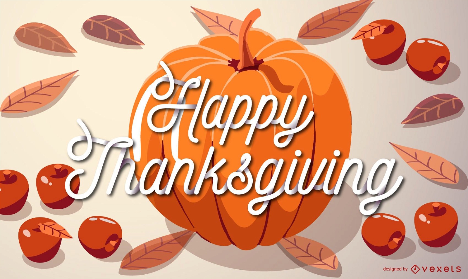 Glückliche Thanksgiving-Kürbis-Illustration