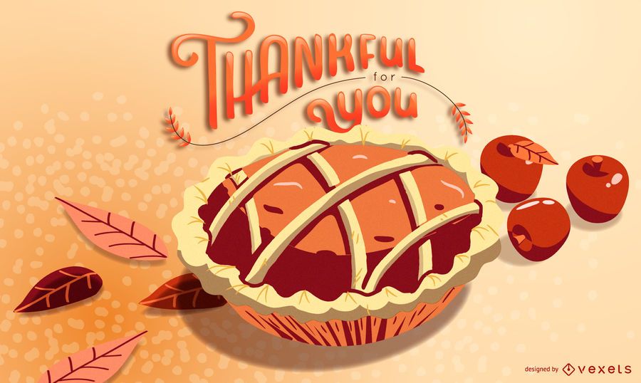 Dankbares Tortenillustrationsdesign Dankbares Tortenillustrationsdesign