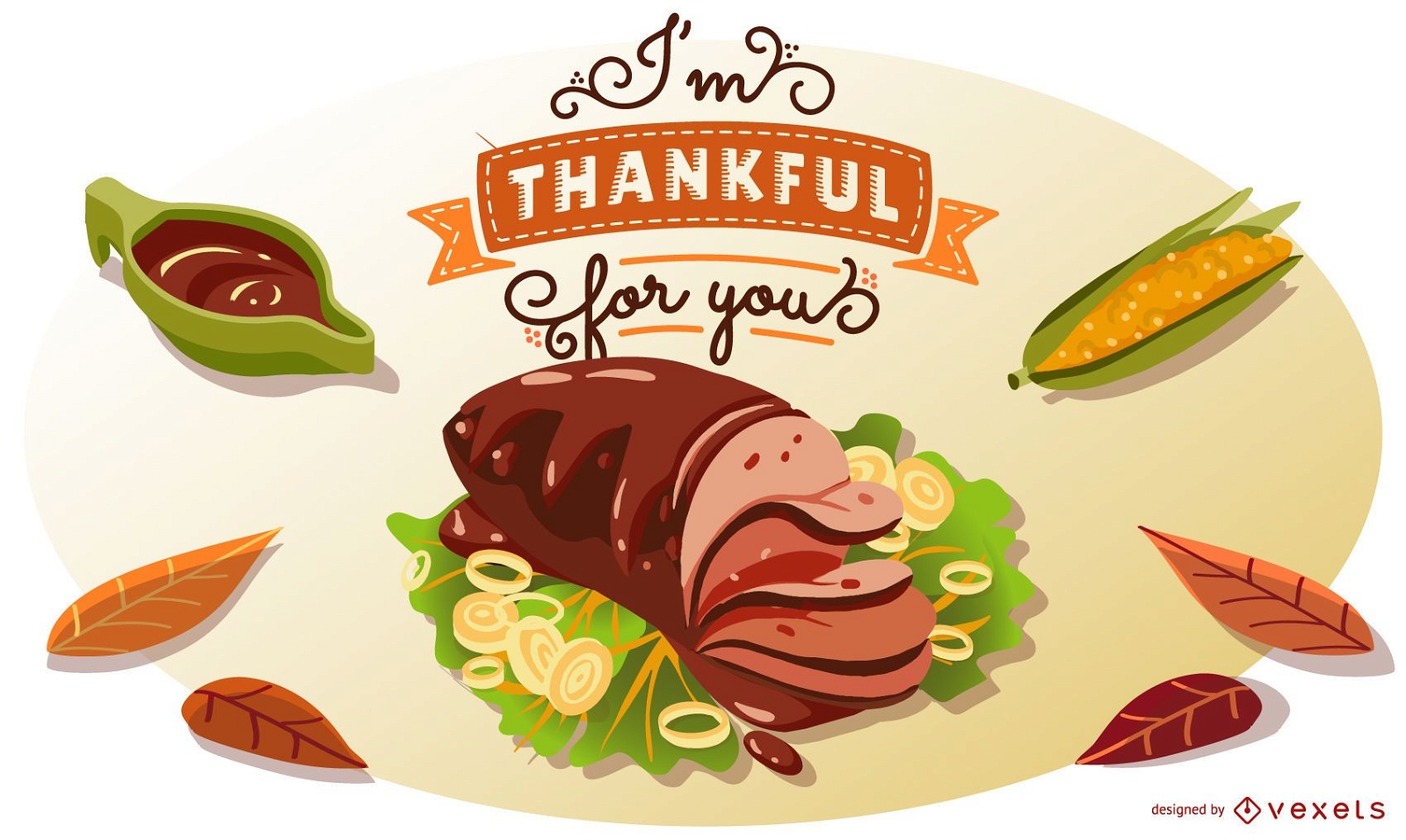 Thanksgiving food quote illustration