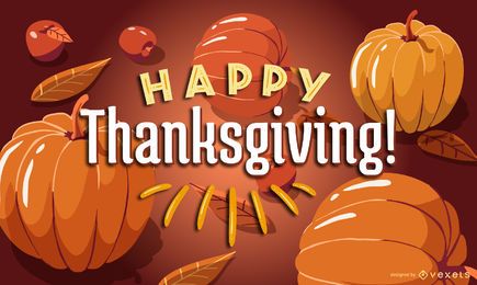 Happy Thanksgiving Pumpkins Design Vector Download