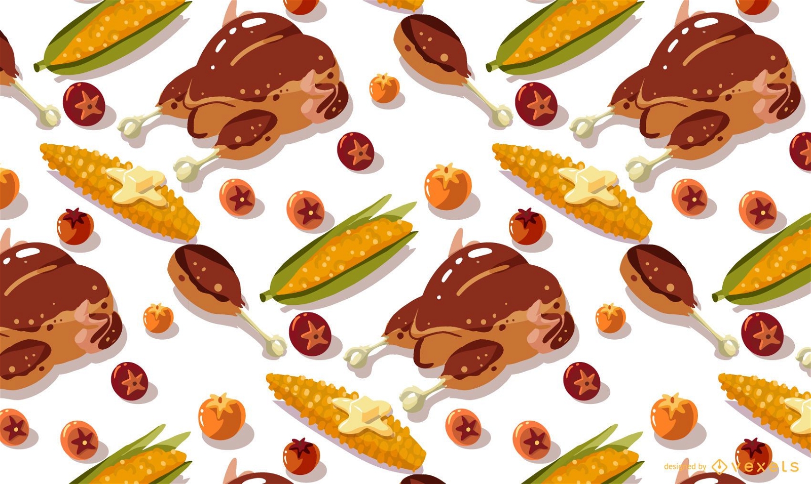 Diseño de patrón de alimentos de acción de gracias