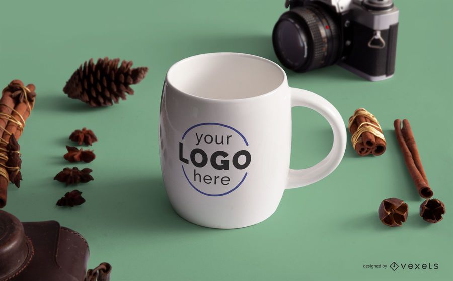 Maqueta de logotipo de taza Maqueta de logotipo de taza