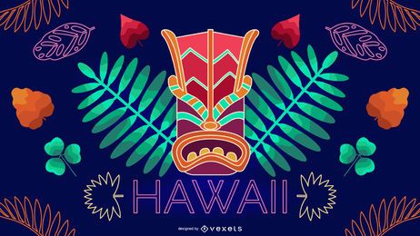 Hawaii neon editable design
