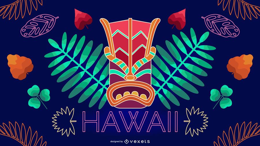 Hawaii neon editable design Hawaii neon editable design