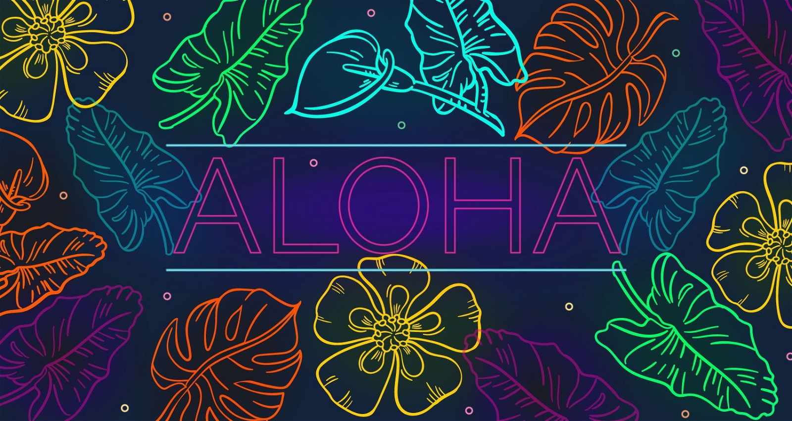 Aloha neon graphic design