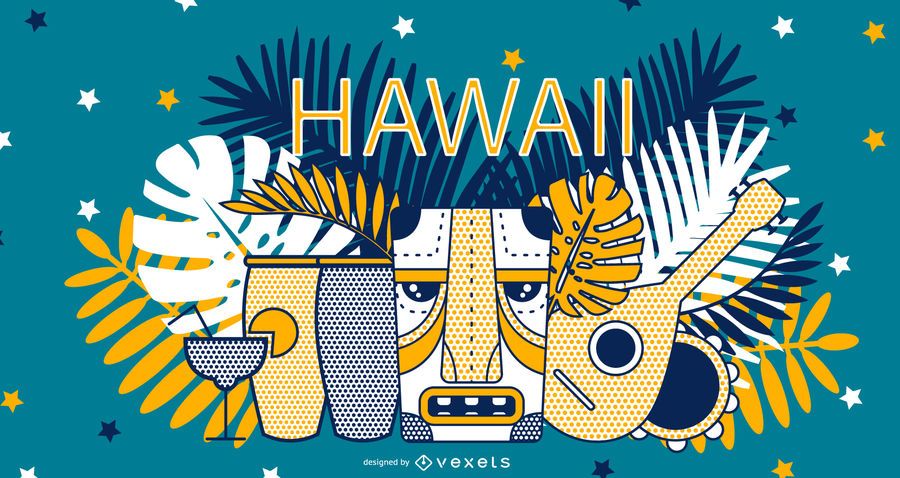 Hawaii elements illustration Hawaii elements illustration
