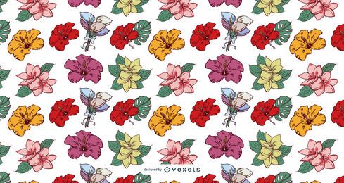 Hawaii Tropical Flower Pattern Design Hawaii Tropical Flower Pattern Design