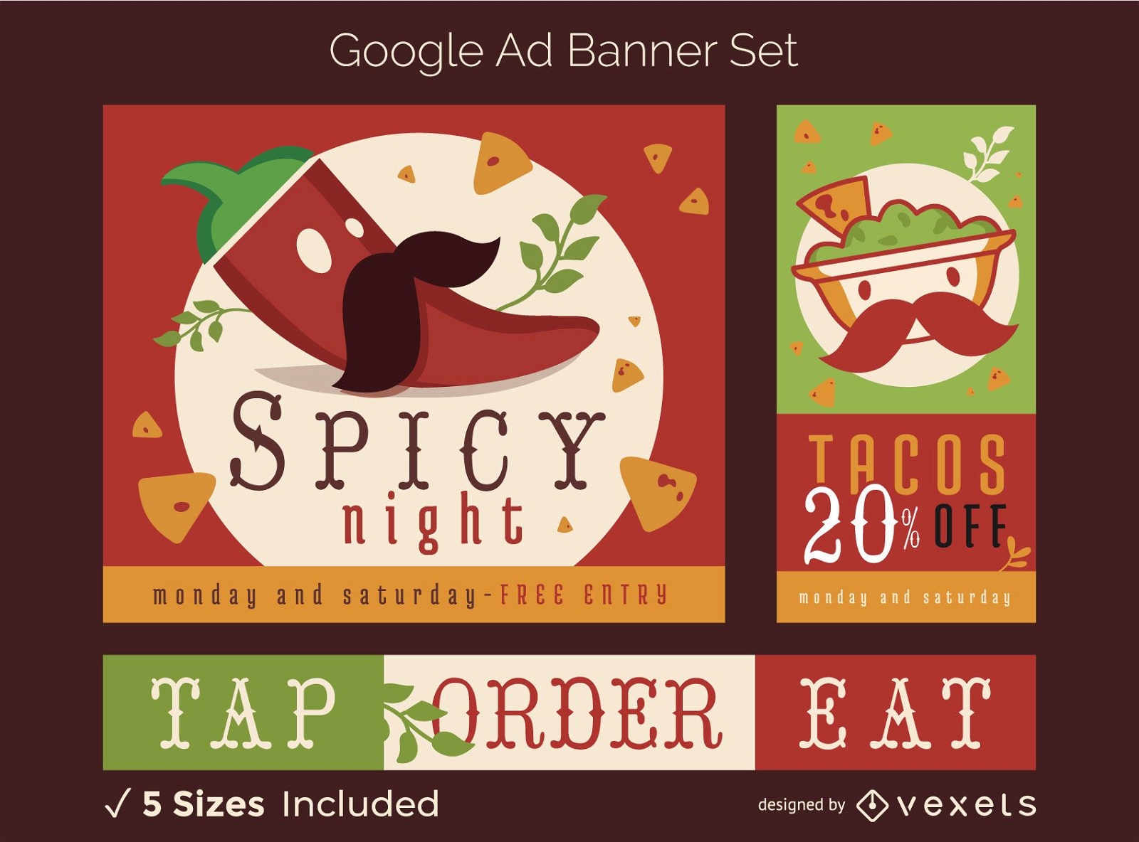 Mexican Food Google Ad Banner Set