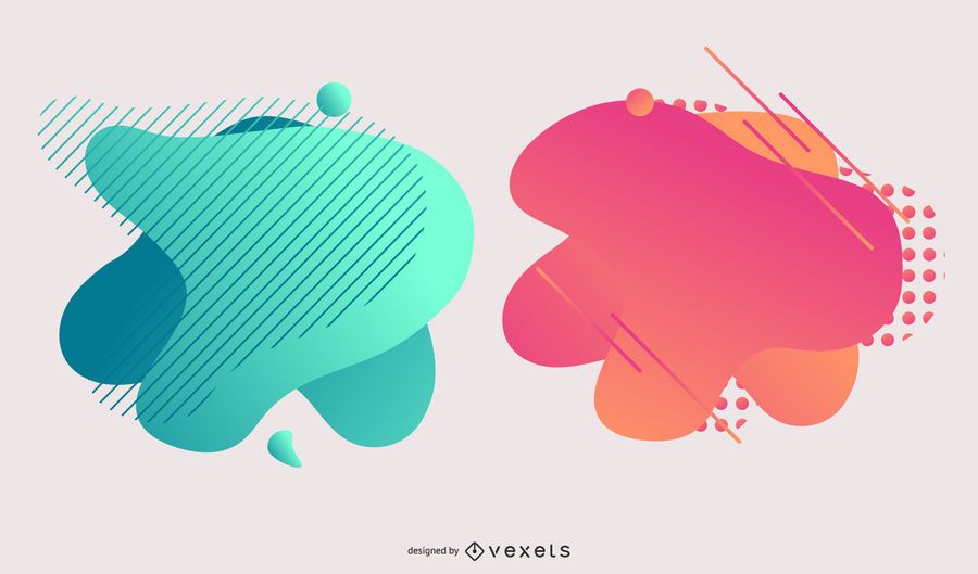 Abstract Colorful Gradient Blot Design Set Abstract Colorful Gradient Blot Design Set