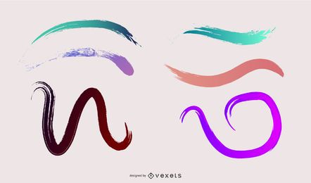 Conjunto de pincéis gradientes coloridos abstratos