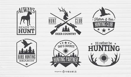Hunting Badges Design Set Hunting Badges Design Set