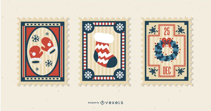 Christmas Postage Stamp Set Christmas Postage Stamp Set