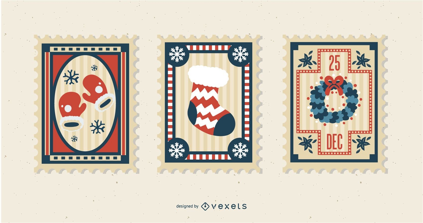 Christmas Postage Stamp Set