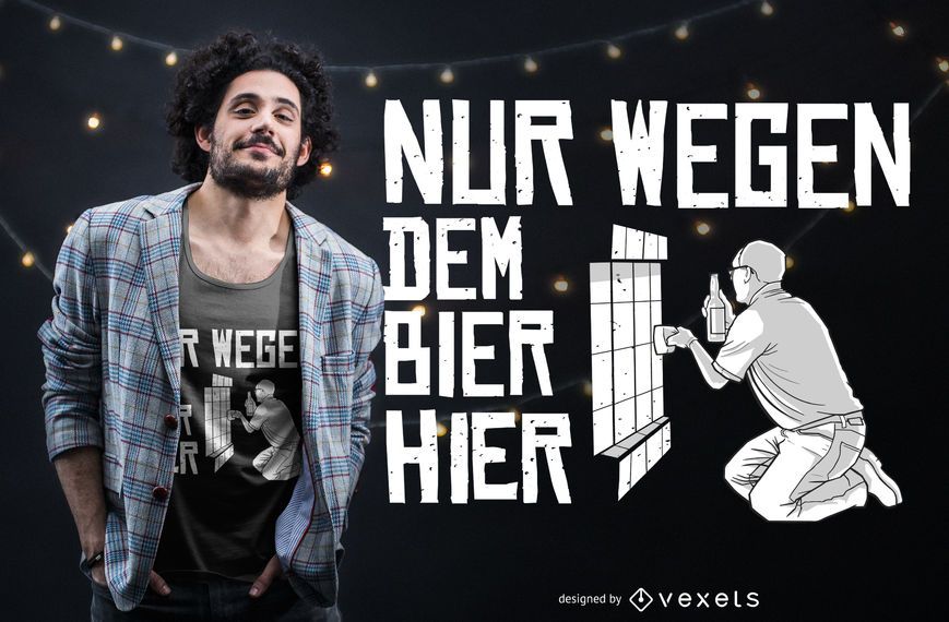 Diseño de camiseta de cita de letras alemanas de cerveza Diseño de camiseta de cita de letras alemanas de cerveza