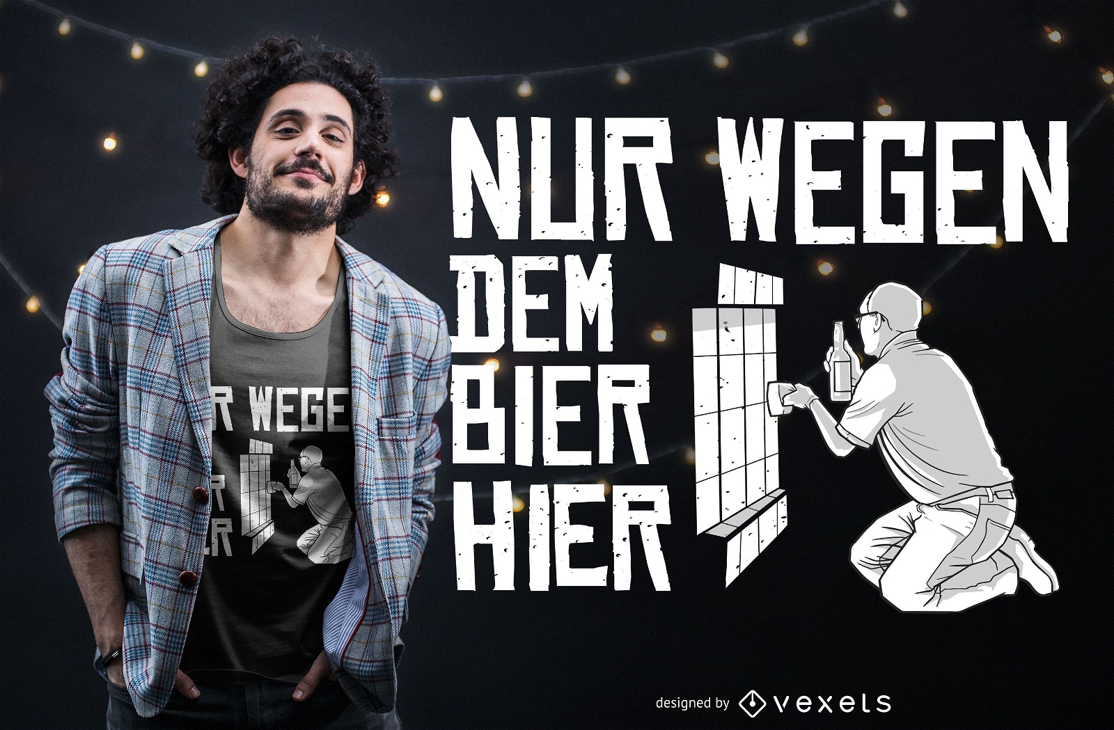 Bier Deutsch Schriftzug Zitat T-Shirt Design