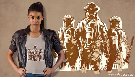 Diseño de camiseta del equipo de bomberos Diseño de camiseta del equipo de bomberos