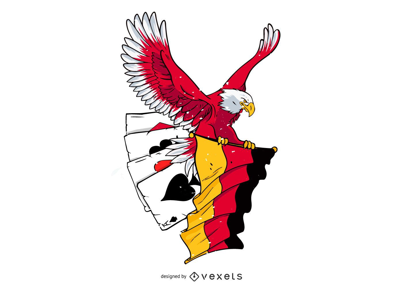 Diseño de vector de tarjeta de Poker de águila alemana