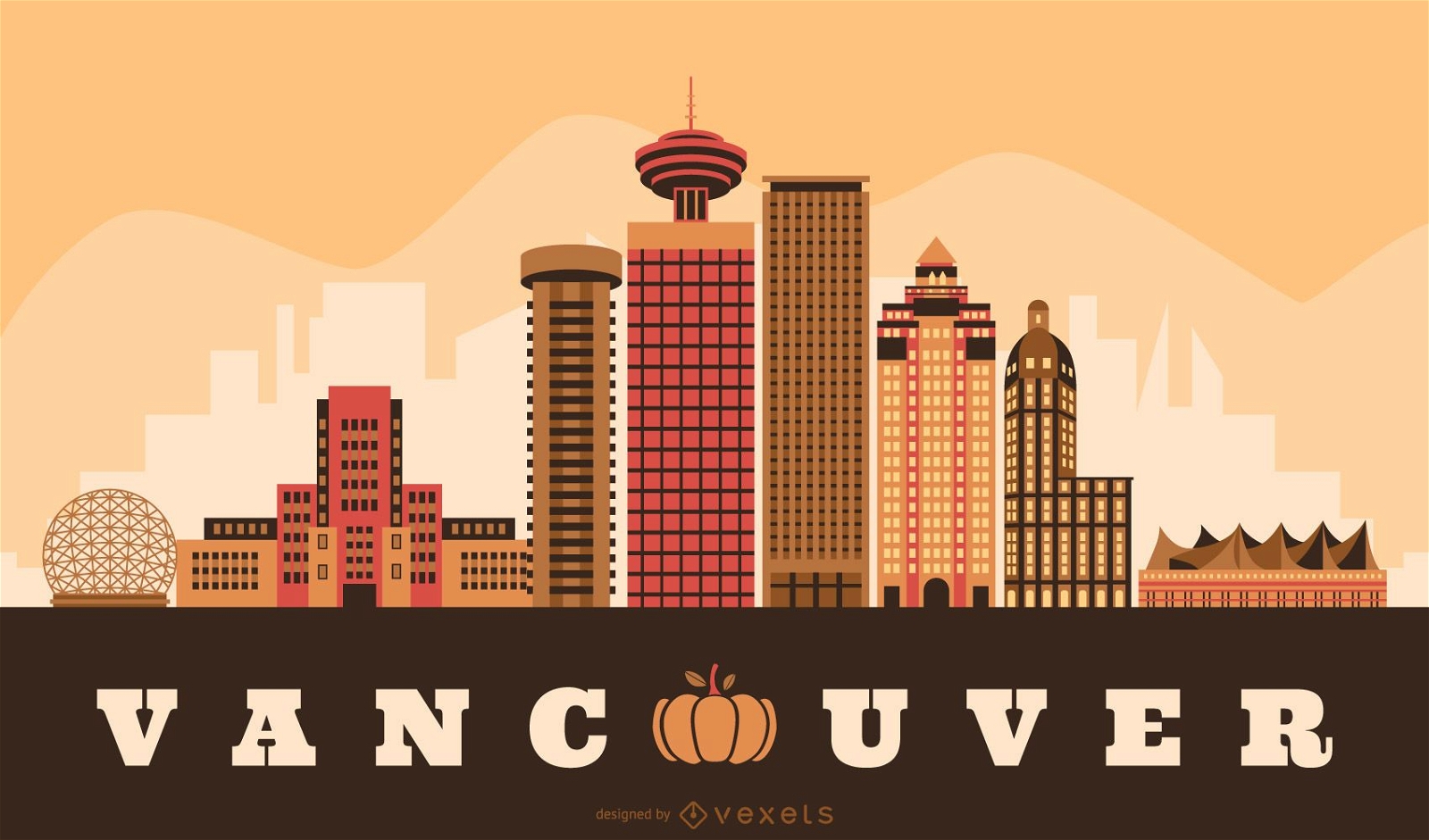 Diseño del horizonte de acción de gracias de Vancouver