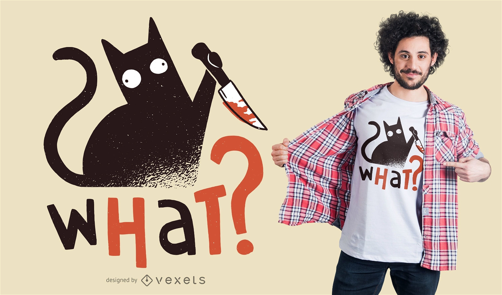 Mord-Katzen-lustiger T-Shirt Entwurf