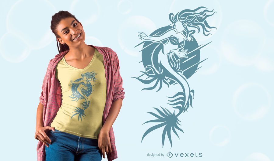 Mermaid Graphic T-shirt Design Mermaid Graphic T-shirt Design