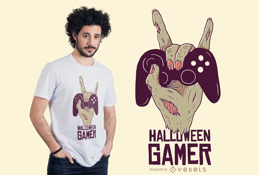 Halloween Gamer T-shirt Design Halloween Gamer T-shirt Design