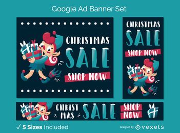 Conjunto de banner de venda de natal