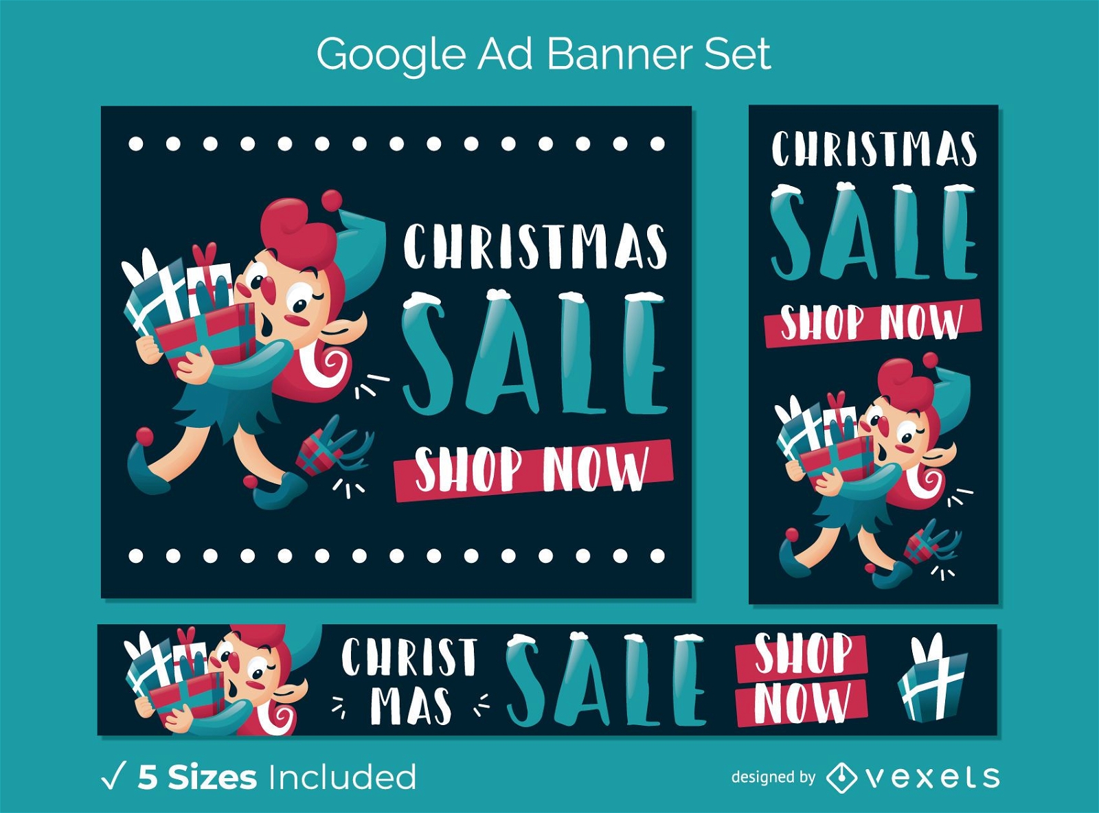 Christmas sale banner set