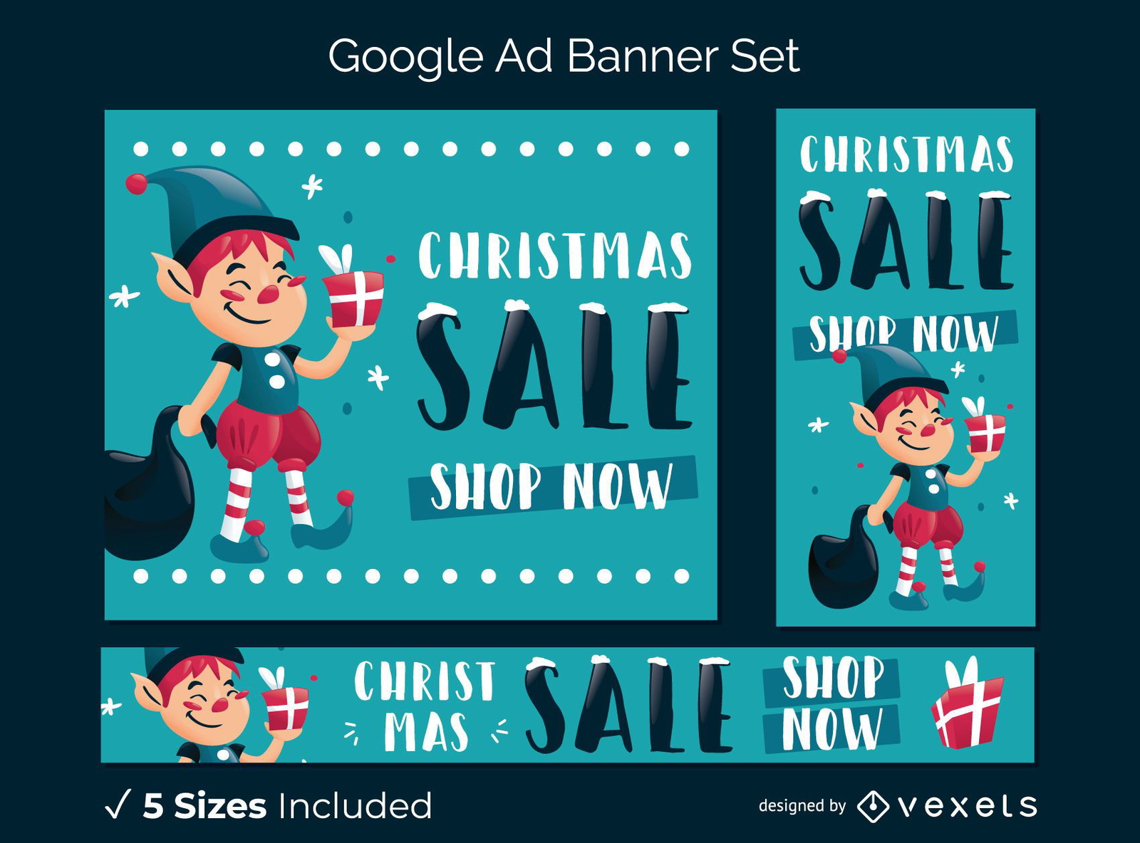 Christmas ad banner set