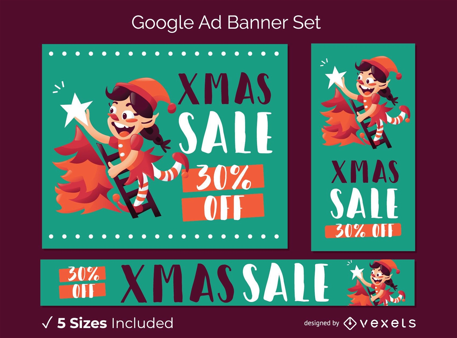 Christmas google ad banner set