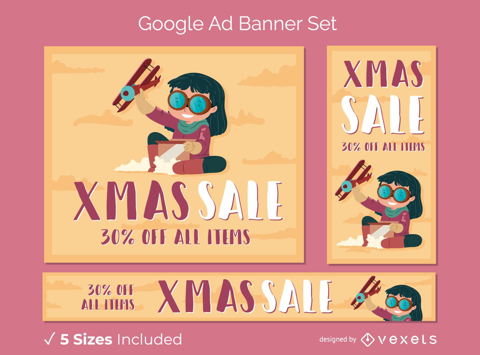 Xmas google ad banner set