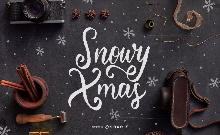 Snowy xmas lettering design Snowy xmas lettering design