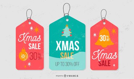 Christmas Sale Tag Set Vector Download