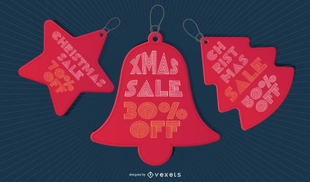 Conjunto de etiquetas de precio de venta de Navidad Conjunto de etiquetas de precio de venta de Navidad