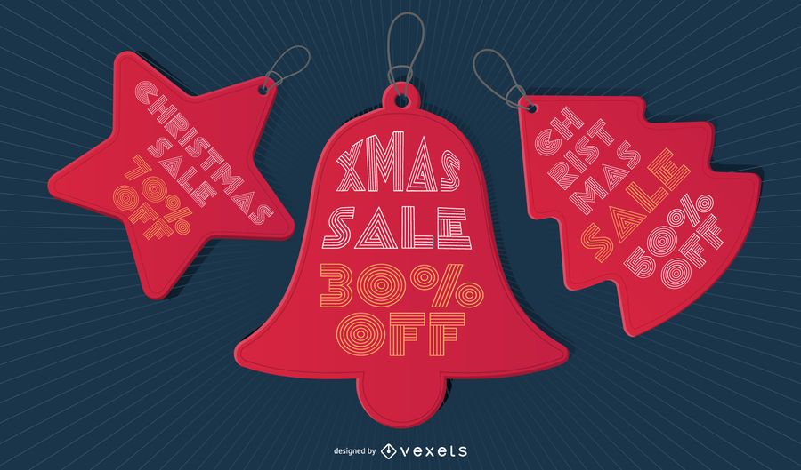 Christmas sale price tag set Christmas sale price tag set