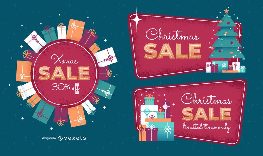 Christmas sale badge set Christmas sale badge set