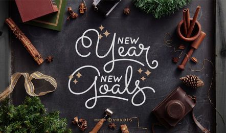New year new goals lettering New year new goals lettering