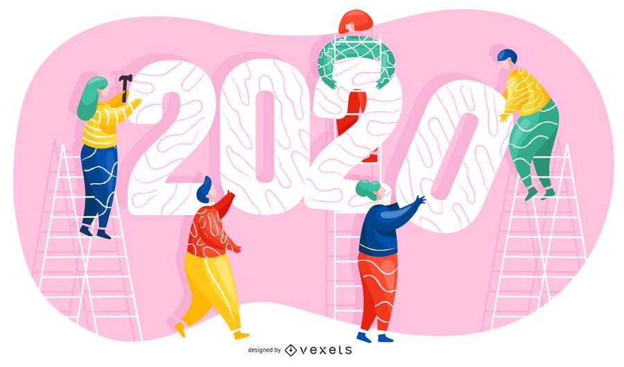 2020 New year illustration 2020 New year illustration