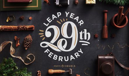 Leap year lettering design Leap year lettering design