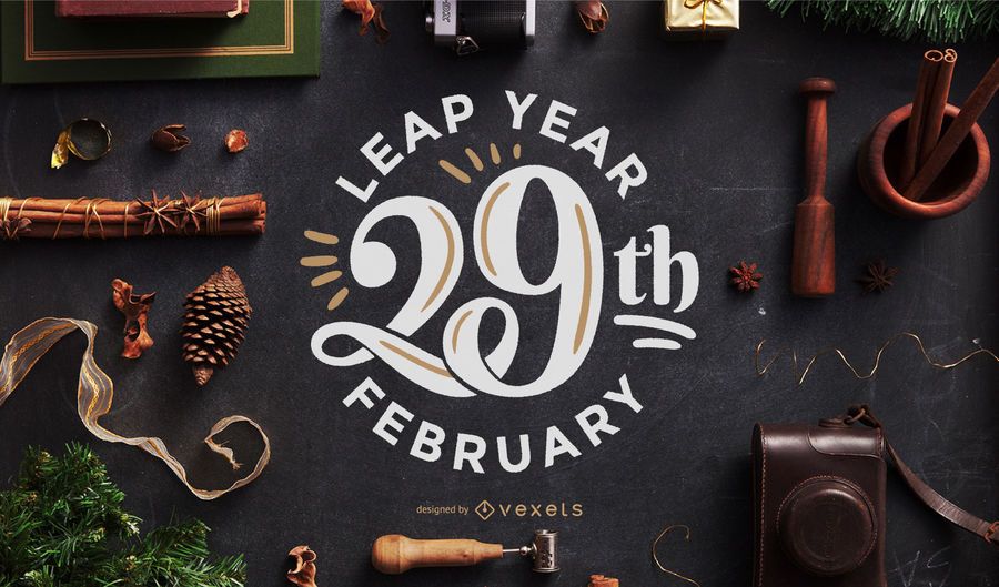 Diseño de letras de año bisiesto Diseño de letras de año bisiesto
