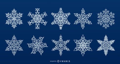 Detailed snowflakes vector collection Detailed snowflakes vector collection