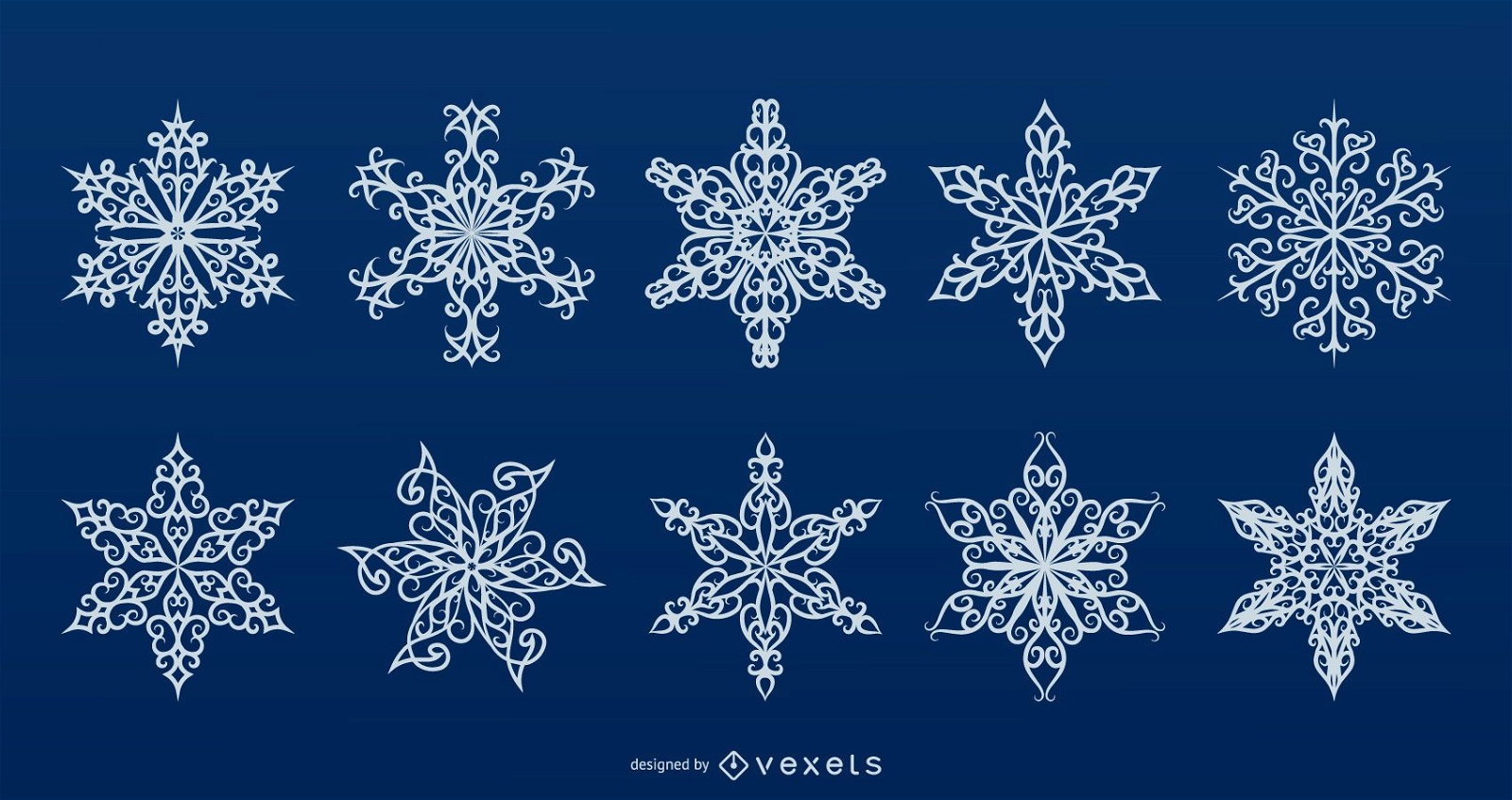 Detaillierte Schneeflocken-Vektorsammlung