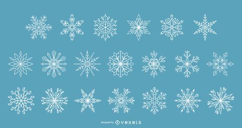 Snowflakes winter vector collection