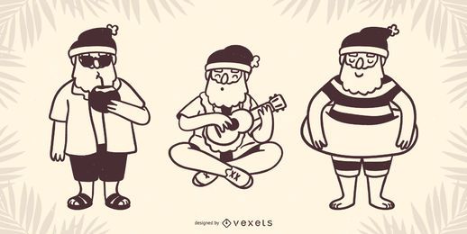 Tropical santa stroke set