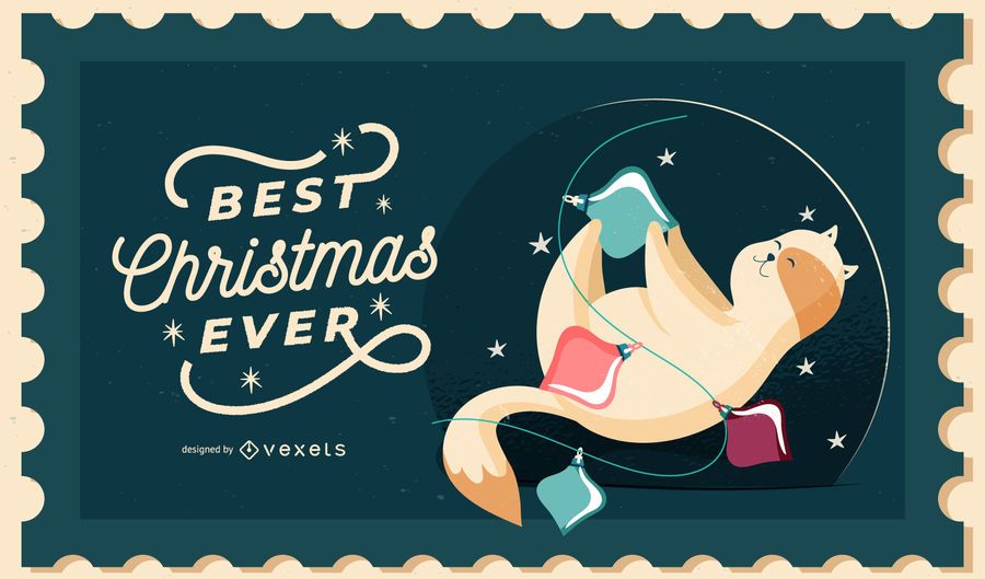Weihnachtskatzen-Illustrationsdesign Weihnachtskatzen-Illustrationsdesign