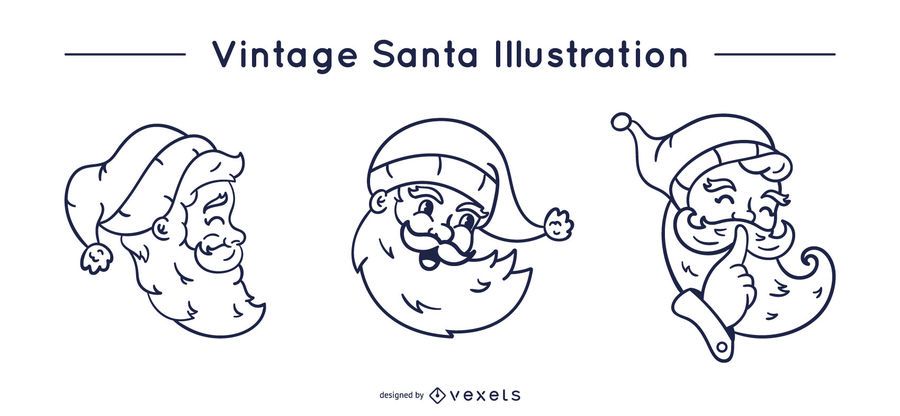 Vintage santa stroke set Vintage santa stroke set