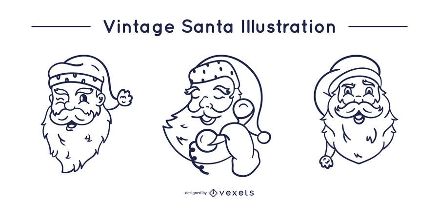 Vintage santa claus stroke set Vintage santa claus stroke set