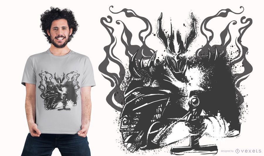 Design de t-shirt de cavaleiro de cinzas Design de t-shirt de cavaleiro de cinzas
