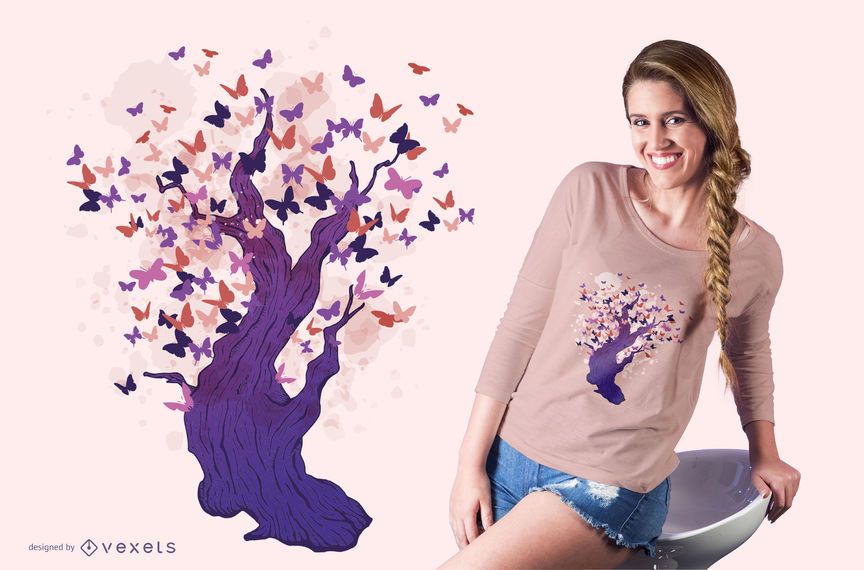 Butterfly tree t-shirt design Butterfly tree t-shirt design