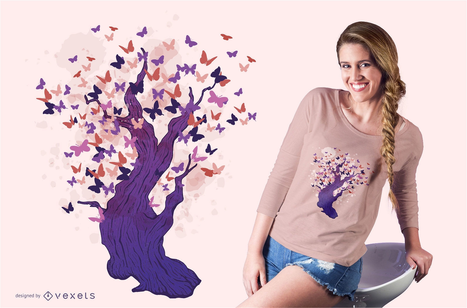 Schmetterlingsbaum-T-Shirt Design