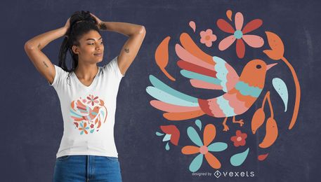Floral bird t-shirt design